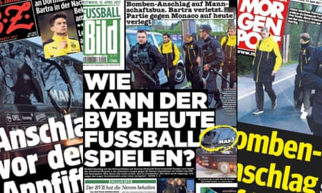 German media coverage of the attack on Borussia Dortmund’s team bus.