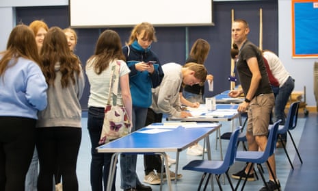 Students arrive at The Bewdley School in Worcestershire to collect their A Level results