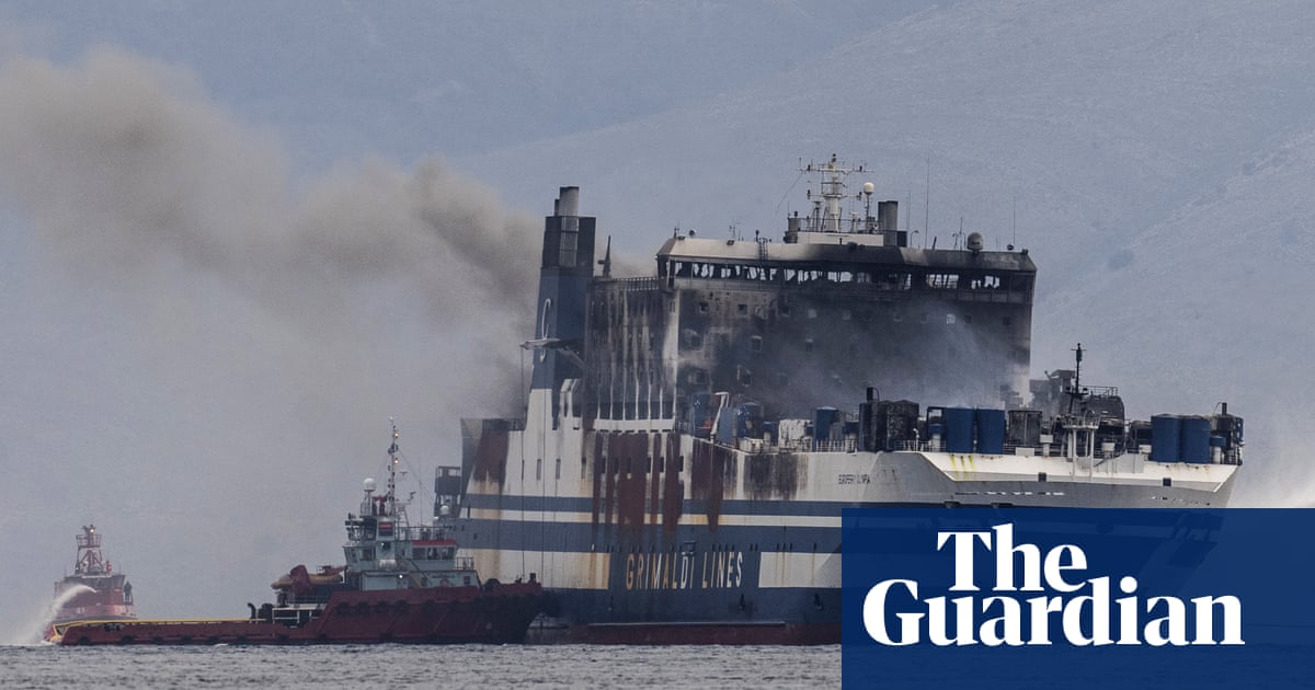 Passenger missing after ferry blaze in Greece found alive | Greece | The Guardian