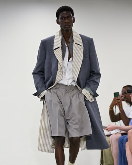 Model on the runway at the Paul Smith show.