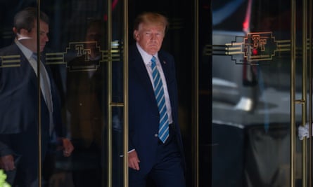 Former President Donald Trump leaves Trump Tower on 31 May 2023 in New York City.