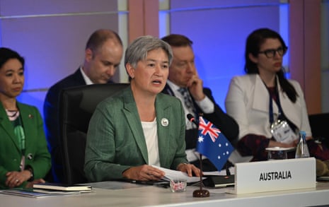 Australia news live: China hits back at Penny Wong’s comments; Victorian teachers due to begin strike