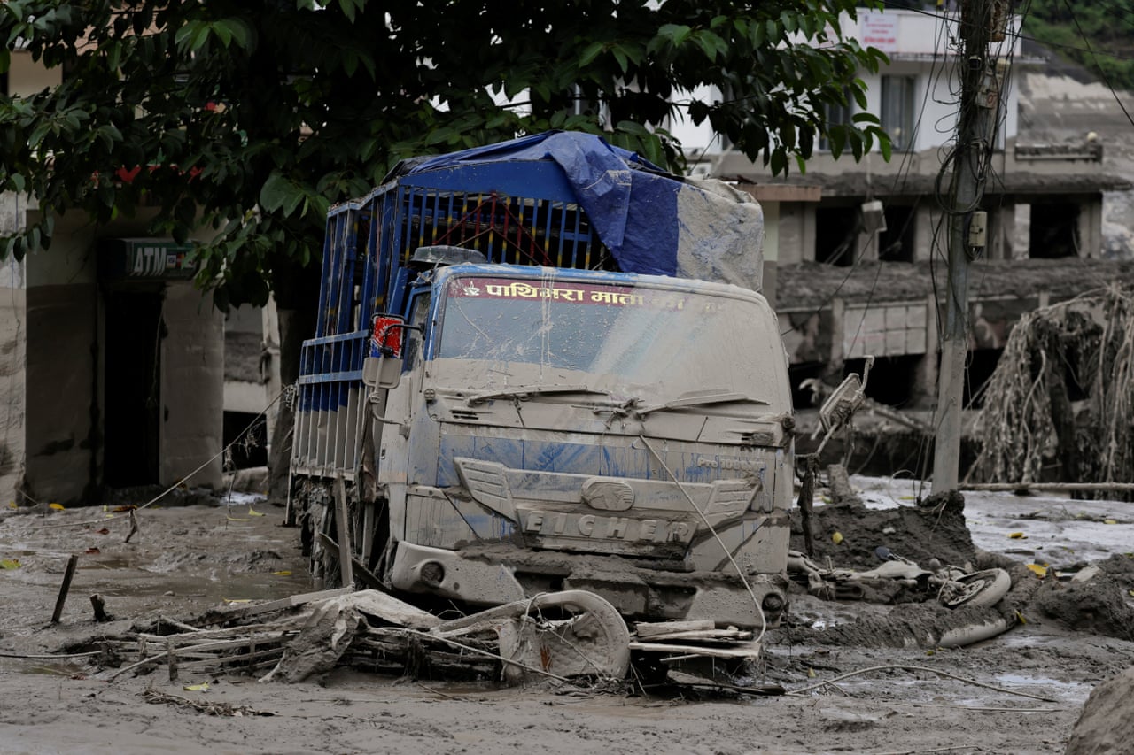 A vehicle covered in mud