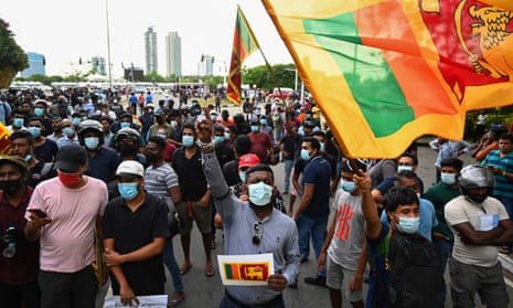 Protesters in Colombo, Sri Lanka