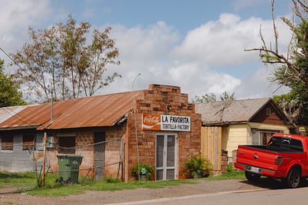 a street view featuring a small tortilla factory in Rio Grande City