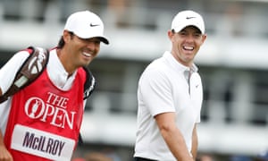 Rory McIlroy’s all smiles as he starts his tournament.