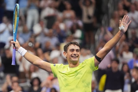 Navone celebrates the biggest win of his career.