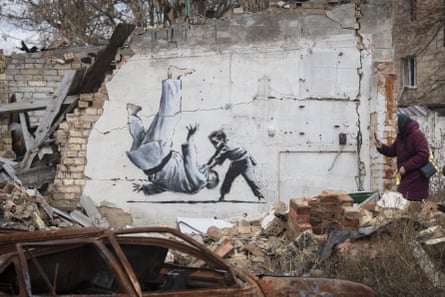 Banksy graffito in Borodianka.