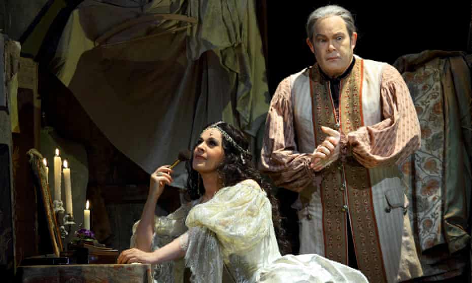 Deep vulnerability ... Angela Gheorghiu in the title role of Adriana Lecouvreur, with Gerald Finley as Michonnet. 