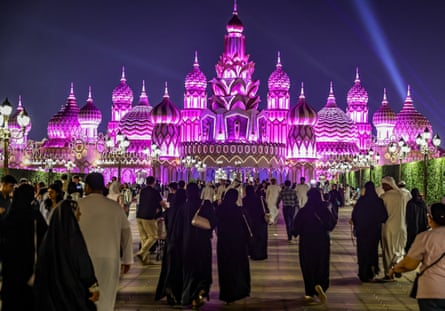 People at the Global Village shopping complex in Dubai, 2 November 2024
