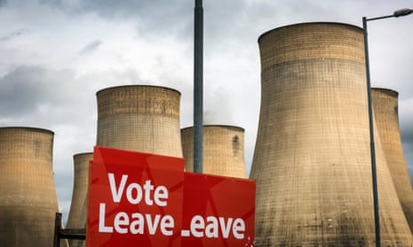 A Vote Leave sign urging people to vote for Brexit in the EU referendum in June 2016. 