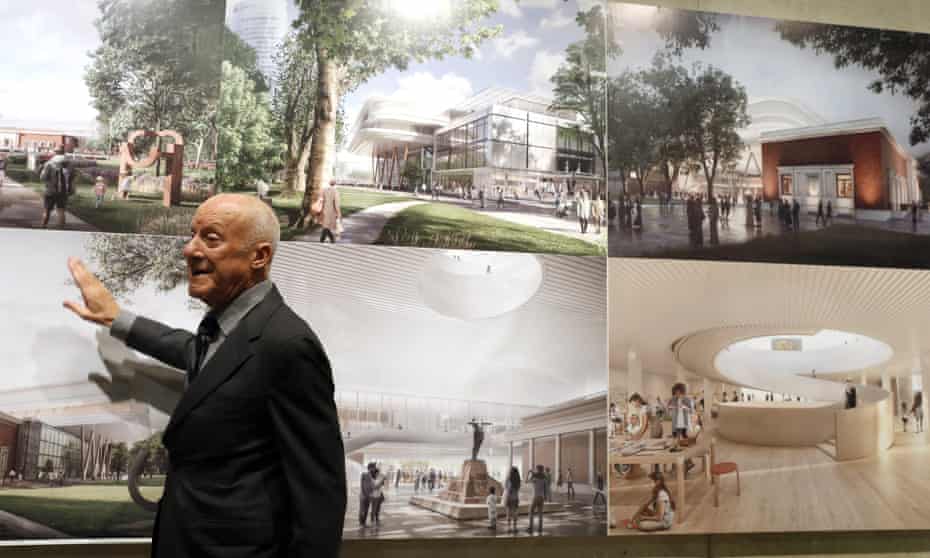 The British architect Norman Foster presents his project for the renovation and extension of the Fine Arts Museum in Bilbao, Spain, in December 2019.