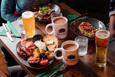 Full Welsh breakfast plus beer and tea in cafe