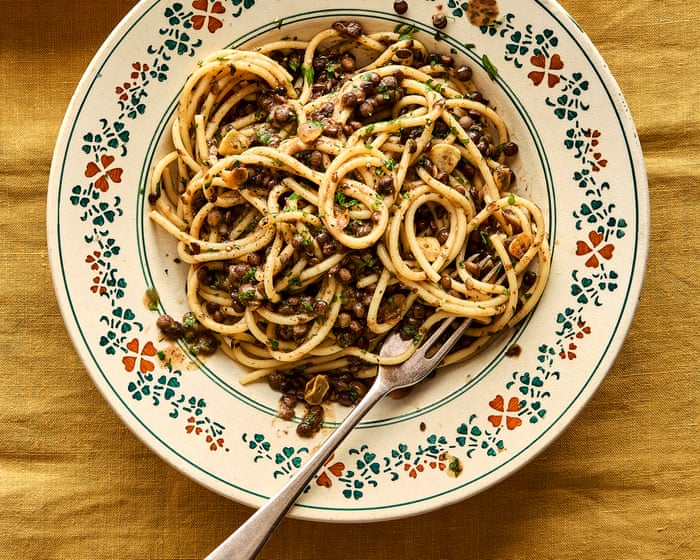 Spaghetti with lentils, and aubergine veggie-balls: Jacob Kenedy’s autumn pasta recipes