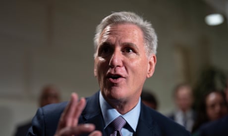 Kevin McCarthy speaks to reporters before the vote on Tuesday.