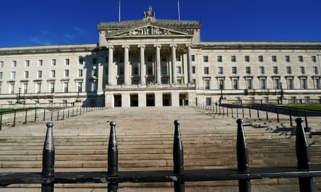 A view of parliament buildings at Stormont, Belfast.