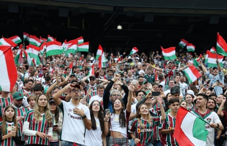Fans of Fluminense FC cheer during the FIFA Club World Cup 2025 group F match between Fluminense FC and Borussia Dortmund at MetLife Stadium on June 17, 2025 in East Rutherford, New Jersey.
