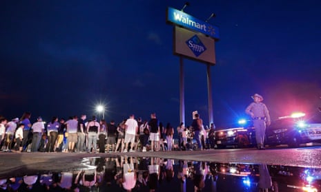 The site of a mass shooting at a Walmart in El Paso, Texas.