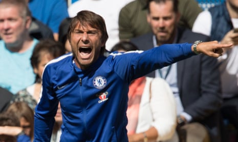 Antonio Conte suffers on the sidelines as Chelsea crash to defeat against Burnley on the opening day of the season.
