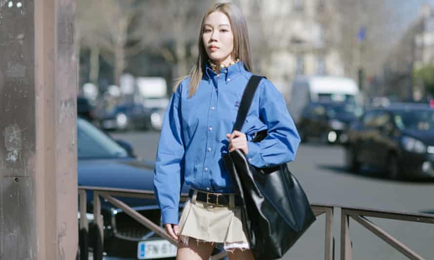 Jenny Suet In Tsang in that Miu Miu mini skirt .