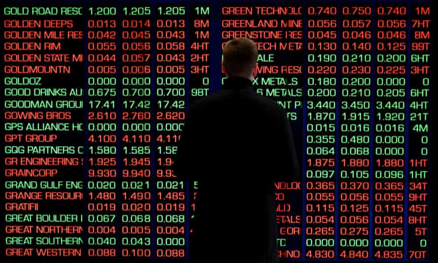 I see red... the indicator boards at the ASX in Sydney