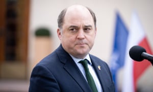 British defence secretary Ben Wallace at Ministry of Defence in Warsaw, Poland, on March 17, 2022