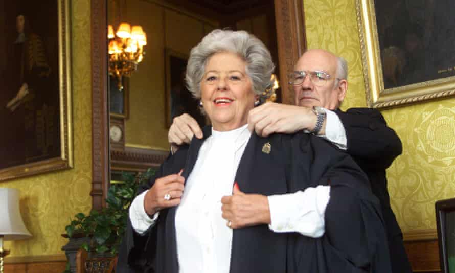 Betty Boothroyd as she prepares for a session at the House of Commons.