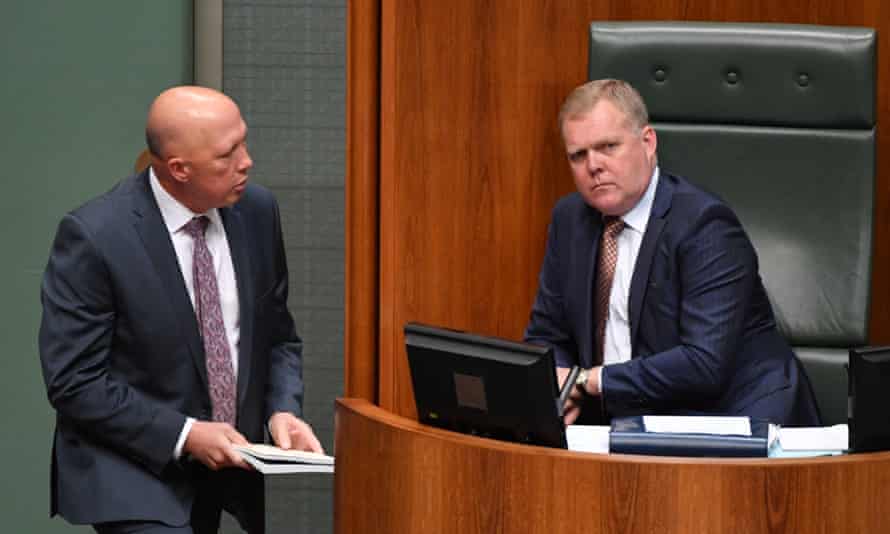 Peter Dutton and speaker Tony Smith