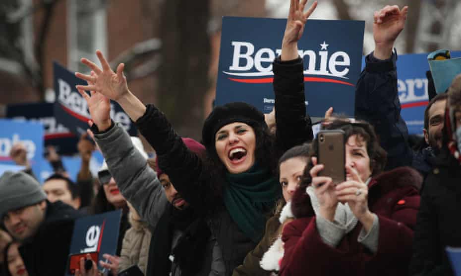 Bernie Sanders supporters in New York City. 