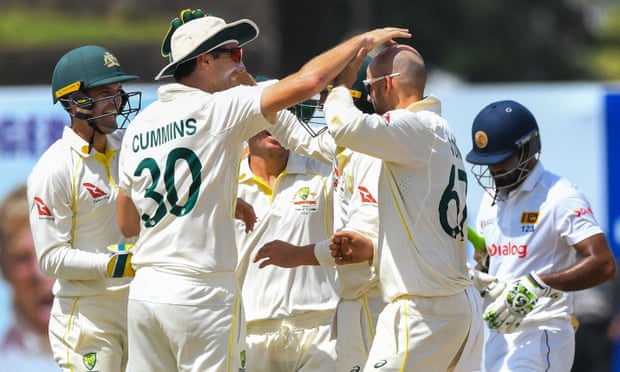 Nathan Lyon picked up four second innings wickets as Australia breezed to victory on day three of the first Test in Galle.