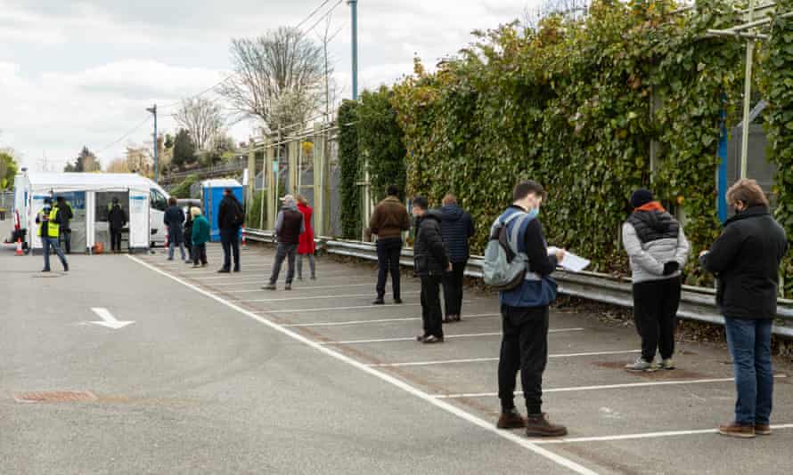 A rapid testing centre in Finchley last week.