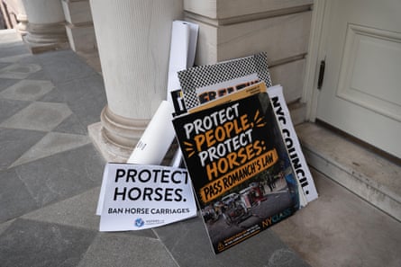 signs read ‘protect horses’