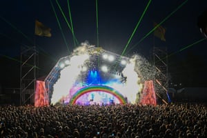 The Flaming Lips with Wayne Coyne perform on the main stage at Womad festival in Malmesbury, UK