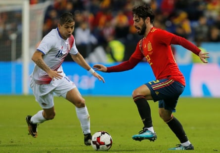 Isco, here in action against Costa Rica’s Cristian Gamboa, has made tremendous progress for Spain and Real Madrid.