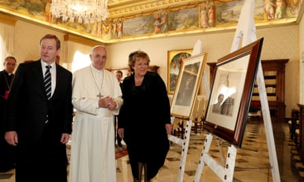 Pope Francis with Enda and Fionnuala Kenny at the Vatican.
