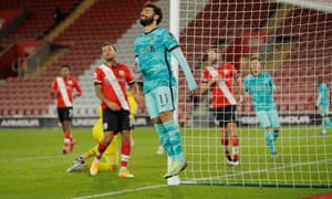 Mohamed Salah rues a missed opportunity.