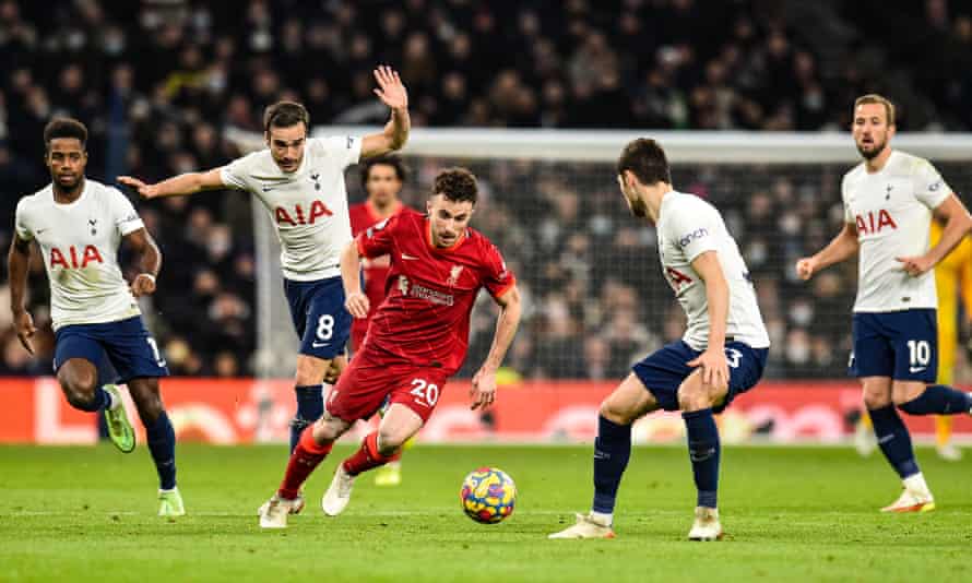 Diogo Jota scored Liverpool’s first goal in the December meeting but the draw in that game was followed by more dropped points, against Leicester and Chelsea.