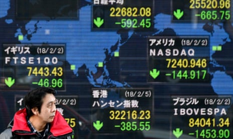 The stock markets board in Tokyo show falls across the world.