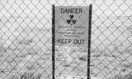 A radioactive warning sign in Maralinga in 1952