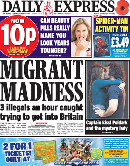 The Daily Express has run a steam of anti-migrant front pages.