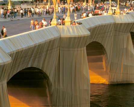 The wrapped Pont Neuf in Paris.