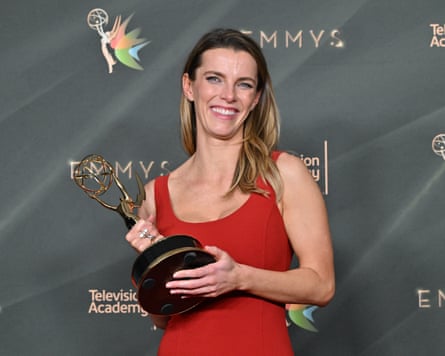 Betty Gilpin, who won outstanding guest actress in a comedy series for Widow’s Bay.