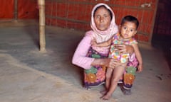 Dildar Begum with her adopted daughter Rahima. She shares her hut with her husband who is in his seventies and her son, who is in his twenties and mentally challenged, Cox’s Bazar, Bangladesh