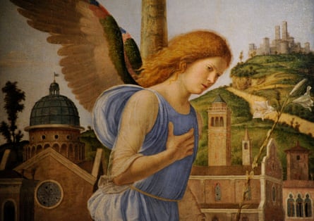 An angel from Giovanni Battista Cima’s 1495 painting  The Annunciation