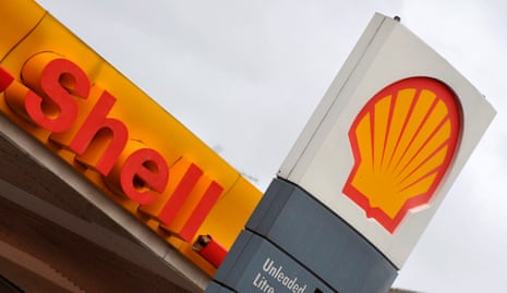 The Royal Dutch Shell logo is seen at a Shell petrol station in London.