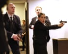 New video shows accused gunman trying to storm White House press dinner as gunfire erupts – as it happened
