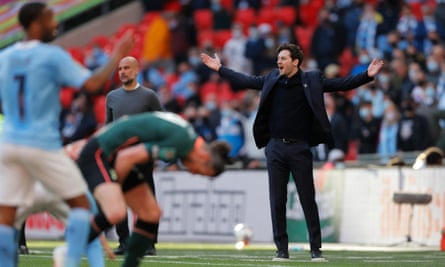 Ryan Mason saat final Piala Liga Manchester City v Tottenham Hotspur di Stadion Wembley. 25 April 2021
