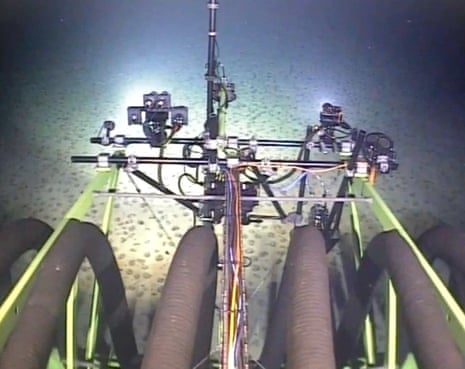 Deep-sea mining robot Patania II is trialled in the Pacific Ocean, in April 2021.