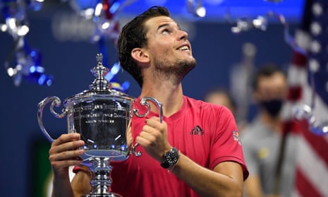 Dominic Thiem holds the US Open trophy