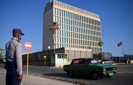 The US embassy in Havana, Cuba.